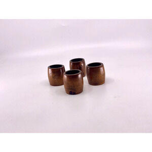 Lot Of 4 Vintage Mid Century Modern MCM Teakwood ? Napkin Rings